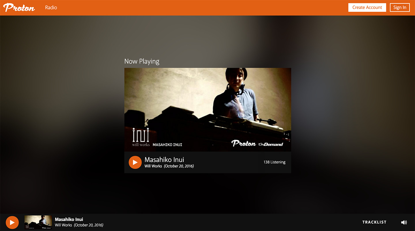 Screenshot of Proton Beta with background blur